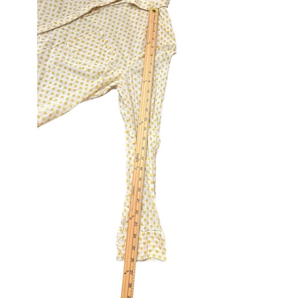 Halogen Golden Yellow Apples‎ Academia Fall Teacher Button Down Top Petite Large - Picture 4 of 9